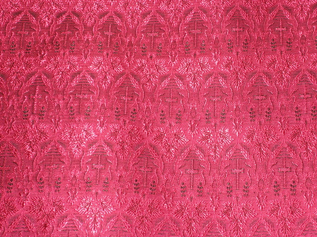Silk Brocade Vestment Fabric Pink &amp; Black BRO151[2]