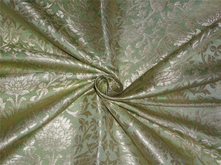 HEAVY BROCADE OLIVE GREEN X METALLIC GOLD COLOR ~ 36&quot INCH