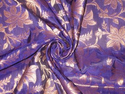 Silk Brocade Fabric Purple & Metallic Antique Gold 44" wide BRO152[5]