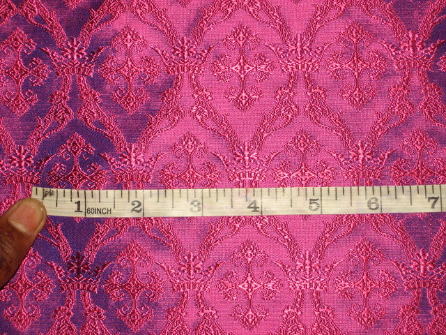 Silk Brocade Fabric Pink & Purple color 44" wide BRO154[3]