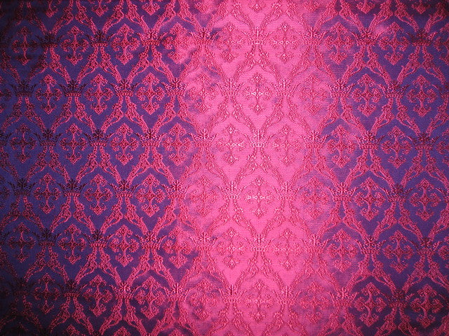 Silk Brocade Fabric Pink & Purple color 44" wide BRO154[3]
