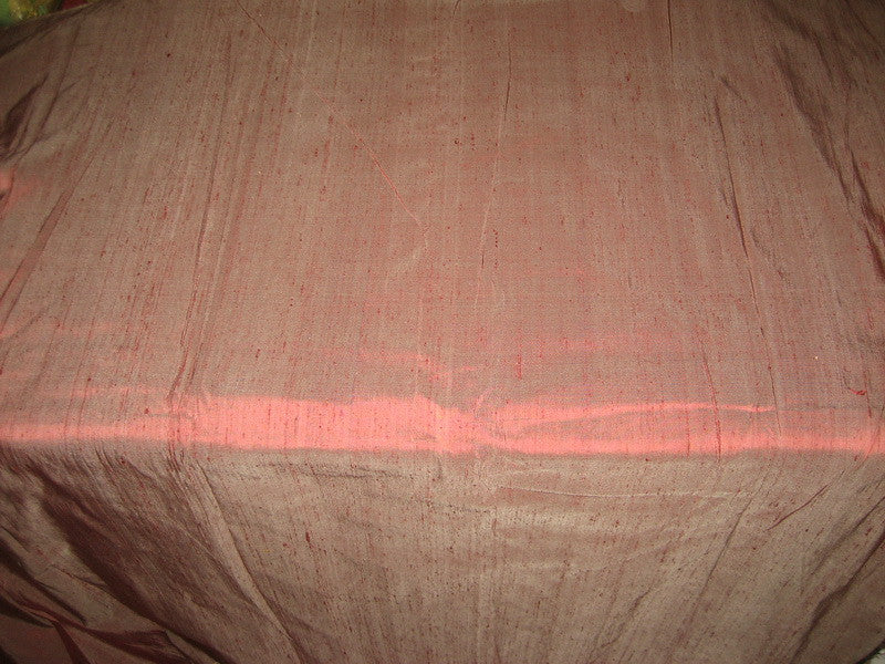100% Pure SILK Dupioni FABRIC Maroon with Ivory Shot colour 54&quot; wide