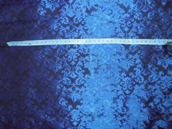 BROCADE FABRIC ROYAL BLUE COLOR 44