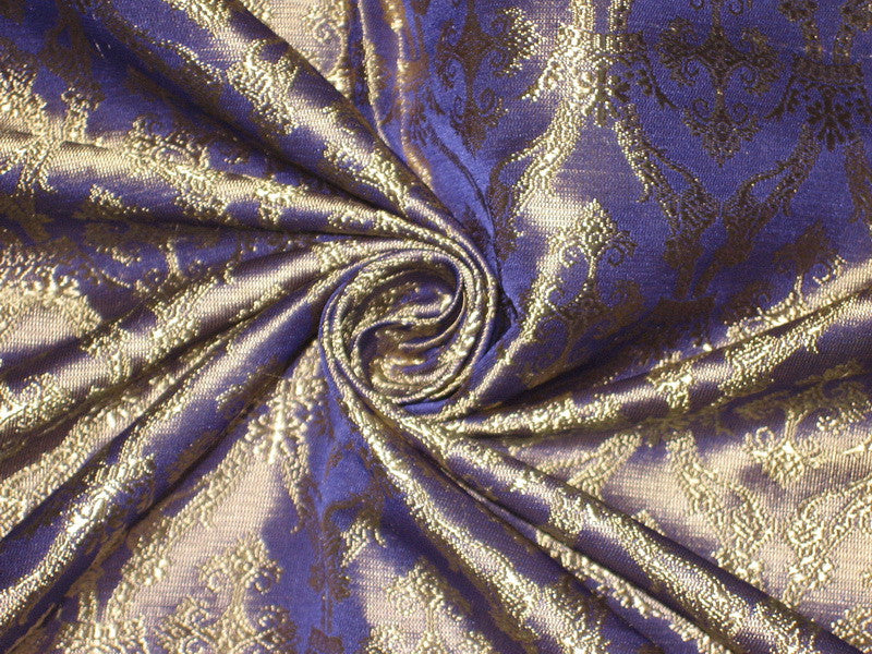 SILK BROCADE FABRIC Light Purple &amp; Gold colour 44&quot; Vestment design
