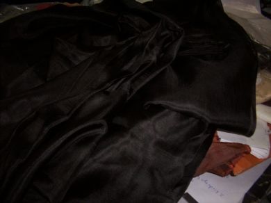 Silk fabric[Black colour] nina* - The Fabric Factory