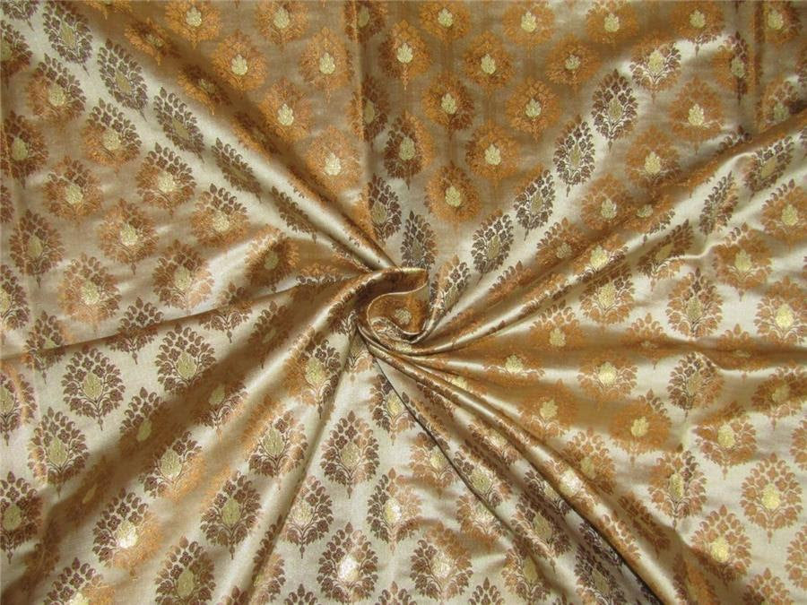 Brocade fabric brown x metallic gold 44" WIDE BRO654[6]