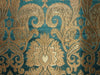 Heavy Silk Brocade Fabric Peacock Blue & Metallic motifs 36" wide BRO158[2]