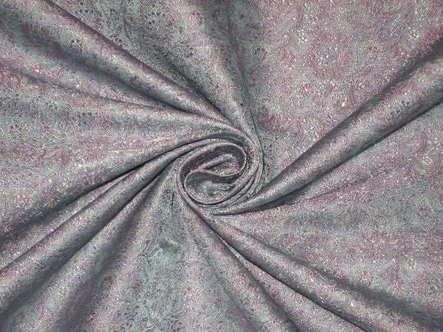 Silk Brocade fabric baby Blue 44" wide BRO157[5]