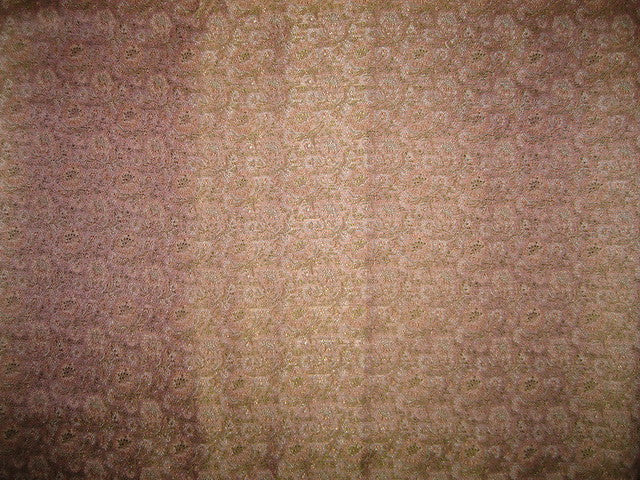 Silk Brocade fabric baby pink & green 44" wide BRO157[4]
