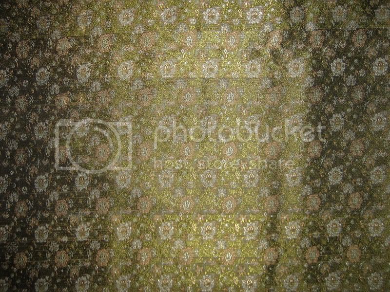 Silk Brocade fabric black,brown,grey &amp; green 44" wide BRO157[6]