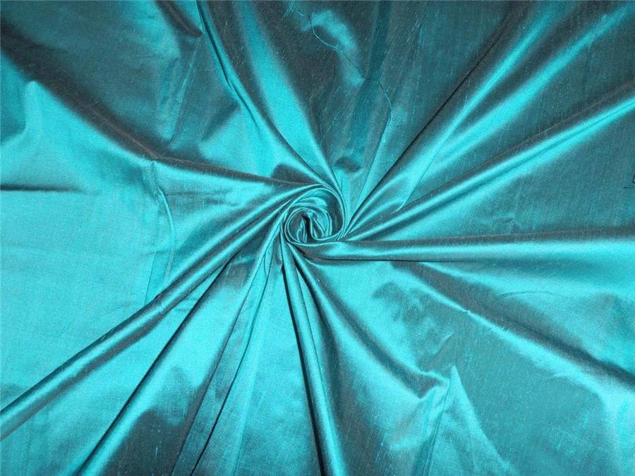 100 PURE SILK DUPION FABRIC RICH GREEN X BLACK COLOR 54" wide