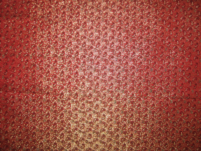 Silk Brocade fabric Metallic Gold, Red & Black color 44" wide BRO148[3]