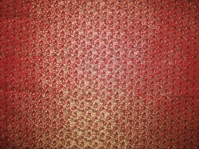 Silk Brocade fabric Metallic Gold, Red & Black color 44" wide BRO148[3]