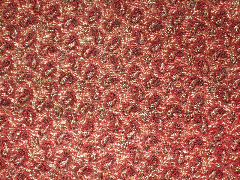 Silk Brocade fabric Metallic Gold, Red & Black color 44" wide BRO148[3]