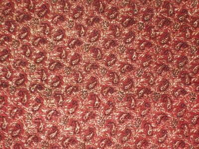 Silk Brocade fabric Metallic Gold, Red & Black color 44" wide BRO148[3]