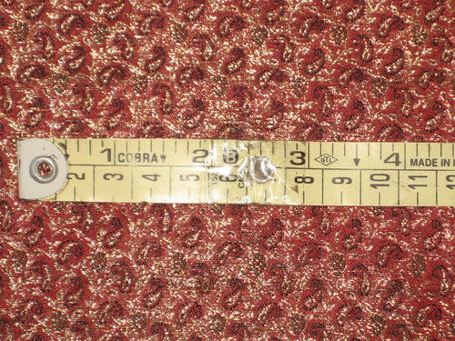 Silk Brocade fabric Metallic Gold, Red & Black color 44" wide BRO148[3]