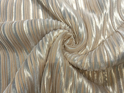 Lurex Pleated Fabric Gold and Silver color 58"~wide