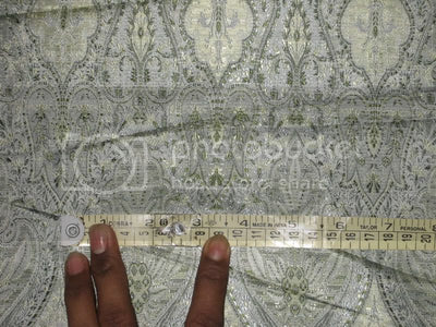 Silk Brocade Fabric Shades of Green Color 44" wide BRO66[6]/BRO266[5]