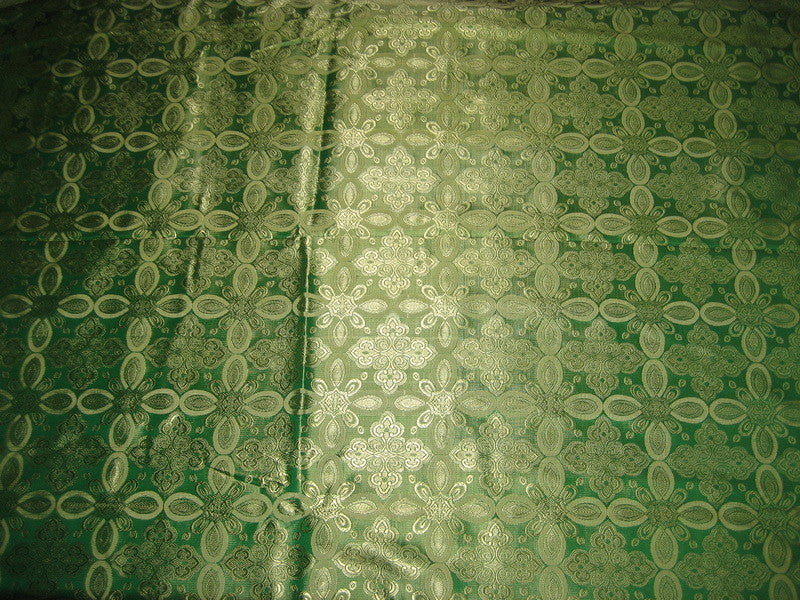 Vestment Brocade fabric Gold & Green colour 44&quot; wide BRO79[4]