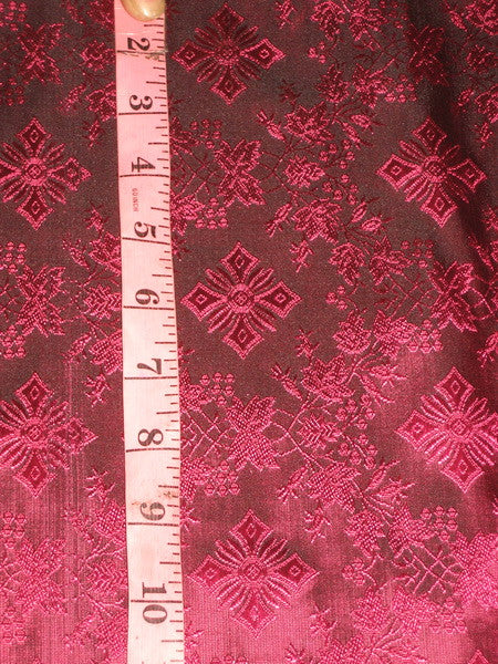 SILK BROCADE FABRIC Pink &amp; Black colour 44" wide Vestment design BRO159[2]