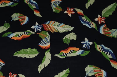 100% Cotton Poplin Print 58" wide available in two prints [ white floral jungle and black florall][12804/05]