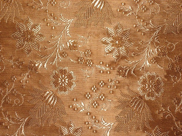 Silk Brocade fabric Golden Brown 44" wide BRO160[3]