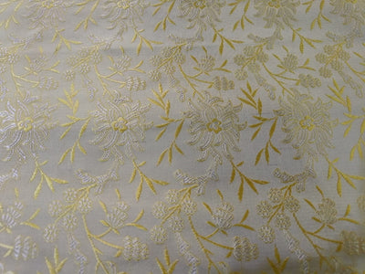 Excellent Chinese Silk Brocade Fabric cream and gold color 44" wide