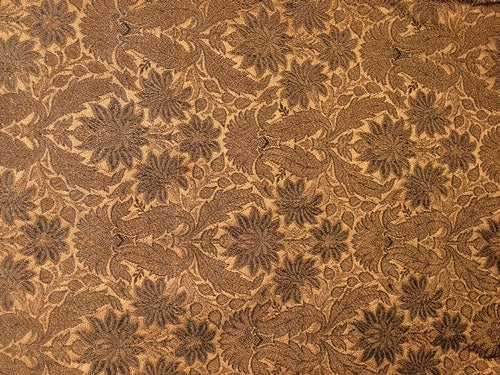 Silk Brocade Fabric Metallic Copper/Bronze & lack 44" wide BRO164[4]