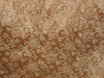 Pure SILK BROCADE FABRIC Brown 44" wide BRO166[5]