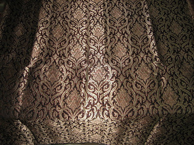 Pure Heavy Silk Brocade Fabric Black, Red&amp; Metallic Gold color ~ 44&quot available for bulk preorder