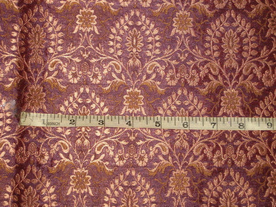 Silk Brocade Fabric Purple &amp; Metallic Gold color 44" wide BRO168[4]