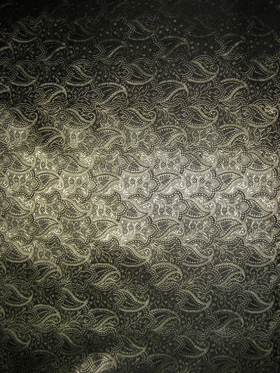 SILK BROCADE FABRIC Gold &amp; Black colour 44" wide BRO160[6]
