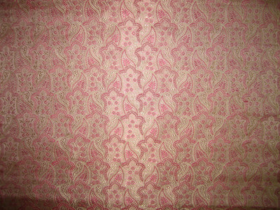 SILK BROCADE FABRIC Gold,Pink &amp; Baby Pink color 44" wide BRO160[5]