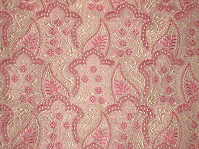 SILK BROCADE FABRIC Gold,Pink &amp; Baby Pink color 44" wide BRO160[5]