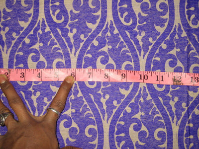 Silk Brocade Fabric Ink Blueish Purple &amp; Light Gold color 44" wide BRO161[7]
