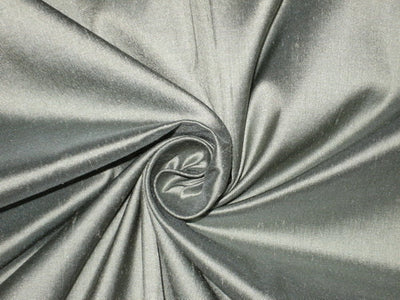 Pure SILK Dupioni FABRIC Minty Grey color