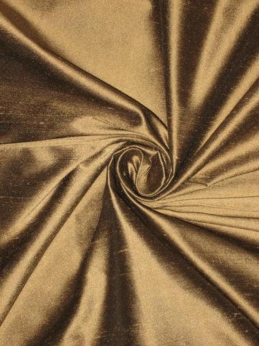 Pure SILK Dupioni FABRIC Mocha x Black color