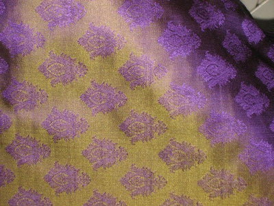 Silk Brocade Fabric Iridescent Green &amp; Purple 44" wide BRO162[1]