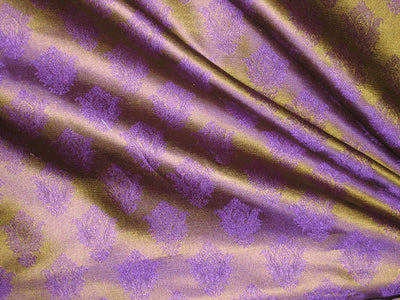 Silk Brocade Fabric Iridescent Green &amp; Purple 44" wide BRO162[1]