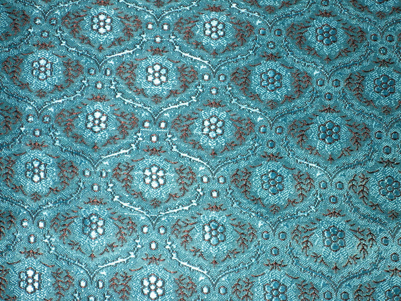 Silk Brocade fabric Blue color BRO162[4]