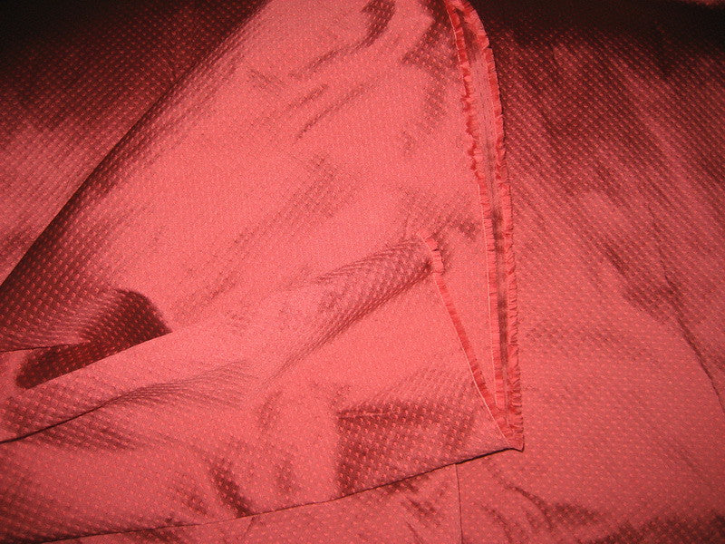 Spun Silk Brocade Fabric pinkish Red color 44" wide BRO163[2]