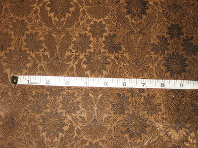 Silk Brocade Fabric Metallic Copper/Bronze & lack 44" wide BRO164[4]