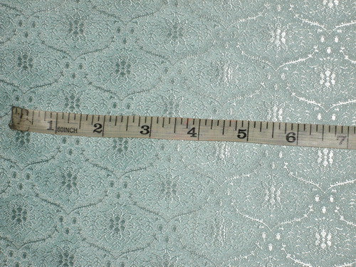 Pure SILK BROCADE FABRIC Baby Blue color 44" wide BRO166[6]