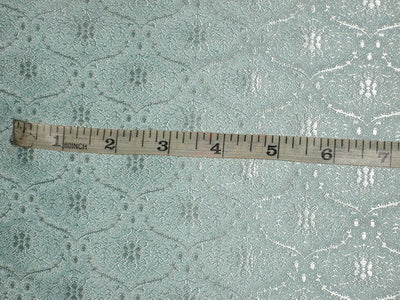 Pure SILK BROCADE FABRIC Baby Blue color 44" wide BRO166[6]