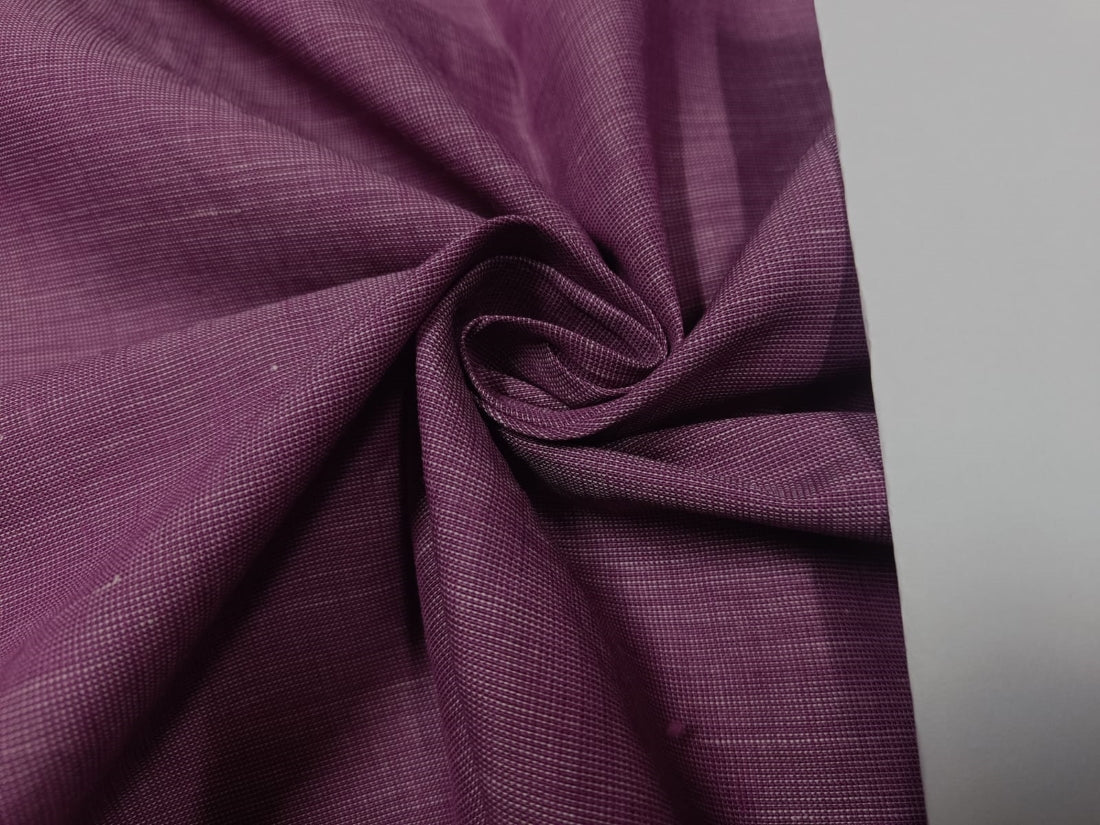 Two tone linen fabric {iridescent} brinjal purple x white 54" white