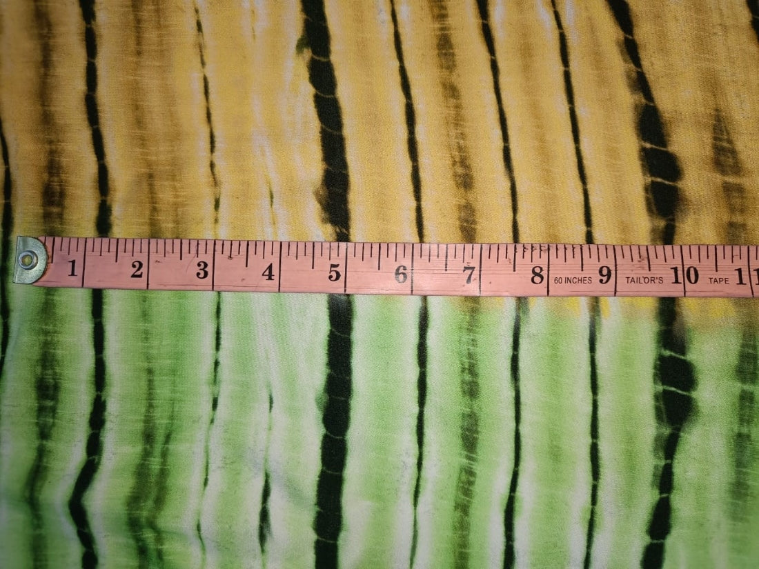 Double Georgette viscose Fabric 44" wide printed  with three colors pink yellow and green