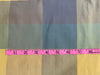 100% Silk Dupioni Fabric Plaids yellow x blue x cream color 54" wide DUP#C101[1]