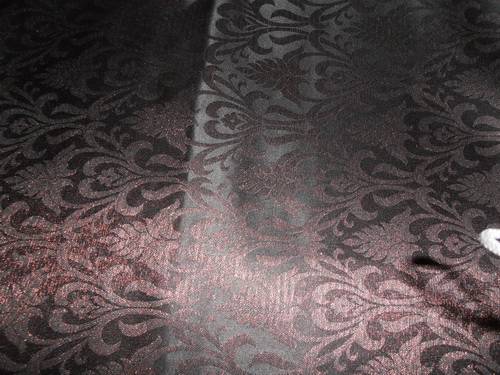 SPUN BROCADE FABRIC Black & Metallic Copper COLOUR 44" wide BRO223[6]