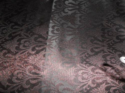SPUN BROCADE FABRIC Black & Metallic Copper COLOUR 44" wide BRO223[6]