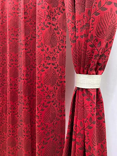 SILK BROCADE FABRIC Red,Black &amp; Metallic Gold Color 44&quot;BRO353[4]